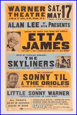 Original Globe Concert Poster Etta James At Warner Theatre