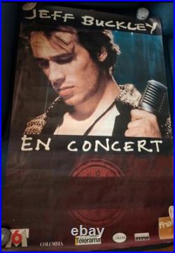 Original Jeff Buckley concert poster Paris 1995 Tour Ultra Rare 120x78cm