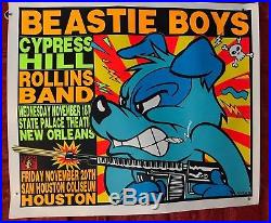 Original Kozik 1992 concert POSTER Beastie Boys Cypress Hill Blue Dog SilkScreen