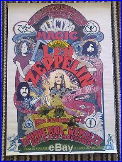 Original LED ZEPPELIN Electric Magic Artist Signed Concert Poster