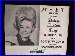 Original/MEGA-RARE 1967 DOLLY PARTON CONCERT POSTER with Porter Wagoner