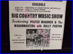 Original/MEGA-RARE 1967 DOLLY PARTON CONCERT POSTER with Porter Wagoner
