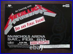 Original Metallica 1991 Denver Concert Poster