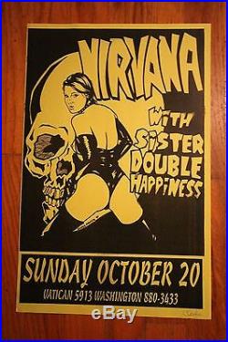 Original NIRVANA 1991 Concert Poster Signed Uncle Charlie
