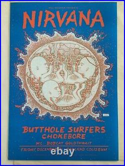 Original Nirvana 3D Concert Poster from New Year's 1993 Original Vintage MINT