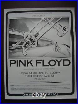 Original Pink Floyd 1975 Pittsburgh Concert Poster