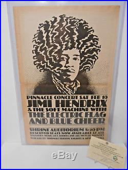 Original Poster SZ JIMI HENDRIX Shrine Auditorium Los Angeles Concert Ad 1967