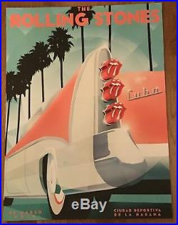 Original Rolling Stones 2016 Concert Tour Poster HAVANA CUBA Lithograph 24 X 18