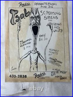 Original TSOL Screaming Sirens Fender's Ballroom 1984 Jeff Conly Concert Poster