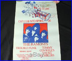 Original Vintage 1986 Ramones Tour Temple University Concert T-Shirt & Poster