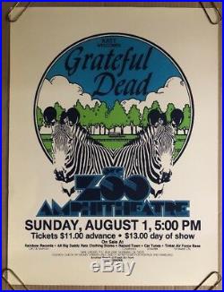 Original Vintage Concert Poster Grateful Dead OKC ZOO Jerry Garcias 40th 1982