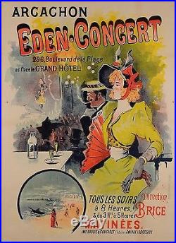 Original Vintage French Poster for Eden ConcertGrand Hotel by G. Faure
