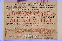 Original Vintage Italian OVERSIZE Poster for ALL' AVGVSTEO Concert Opera