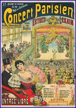 Original Vintage Poster Concert Parisien Esther Lekain Art Nouveau Theater Paris