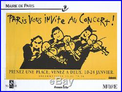 Original Vintage Poster Paris Au Concert Music Orchestra Benedicte Guettier 90s