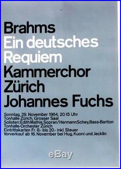 Original vintage poster CONCERT BRAHMS GERMAN REQUIEM 1964