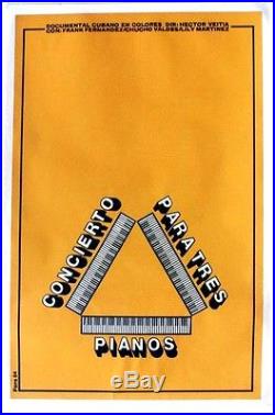 Original vintage poster CONCERT FOR 3 PIANOS MOVIE CUBA 1984