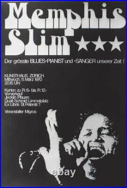 Original vintage poster MEMPHIS SLIM JAZZ CONCERT ZURICH 1970
