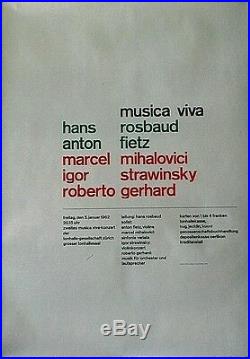 Original vintage poster MUSICA VIVA CONCERT FESTIVAL ZURICH 1961