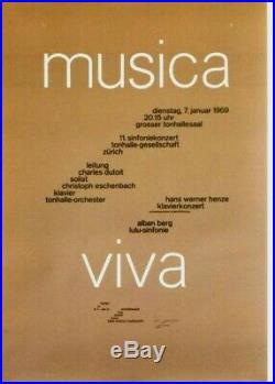 Original vintage poster MUSICA VIVA FESTIVAL ZURICH 1969