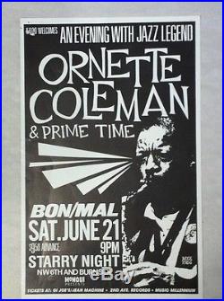 Ornette Coleman Prime Time Rare Original Portland OR Jazz Concert Tour Poster