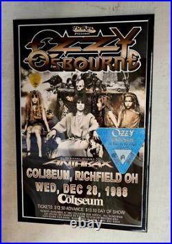Ozzy Osbourne Collection-88' Richfield OH Concert Poster, Stage Pass, Pick