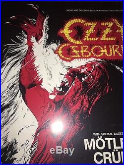 Ozzy Osbourne Motley Crue 1983 Civic Arena Pittsburgh Original Concert Poster