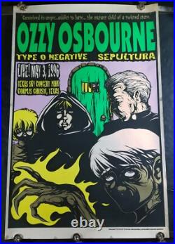 Ozzy Osbourne Type O Negative Sepultura Concert Poster 1996 Jermaine Numbered