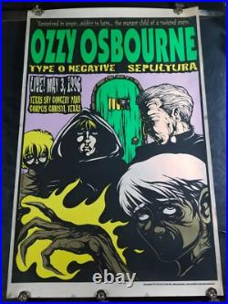 Ozzy Osbourne Type O Negative Sepultura Concert Poster 1996 Jermaine Numbered