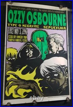 Ozzy Osbourne Type O Negative Sepultura Concert Poster 1996 Jermaine Numbered