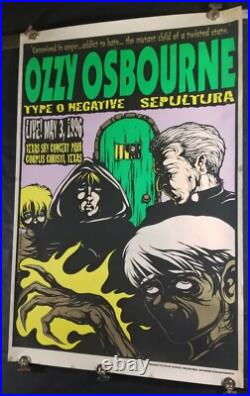 Ozzy Osbourne Type O Negative Sepultura Concert Poster 1996 Jermaine Numbered