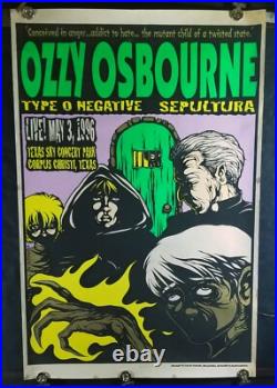 Ozzy Osbourne Type O Negative Sepultura Concert Poster 1996 Jermaine Numbered