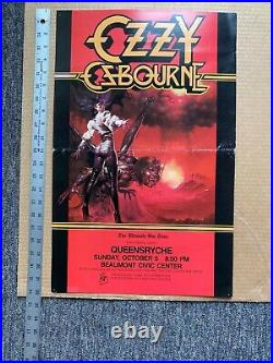 Ozzy Osbourne Ultimate Sin ULTRA RARE 1986 Concert Tour Poster Queensryche Texas