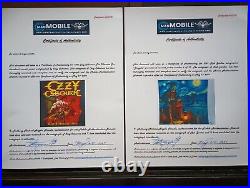 Ozzy Osbourne signed concert poster Rob Zombie signed Print COA backstage Pass