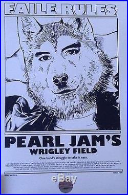 PEARL JAM 2016 FAILE Chicago WRIGLEY FIELD Concert POSTER Harry Caray Cubs