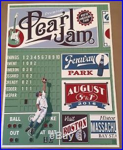 PEARL JAM Fenway Park Boston Concert Poster 2016 AP Thomas S/N Catch Print