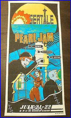 Pearl Jam Wallflowers Seattle July 21-22 1998 Concert Poster Memorial Stadium