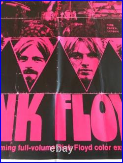 PINK FLOYD 1972 ORIG. CONCERT 1 SHEET MOVIE POSTER 27x41 (F/VF) HOT PINK STYLE