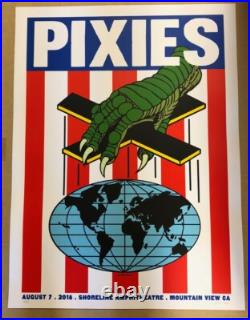 PIXIES Concert Poster Mountain View CA 2018 White Frank Kozik