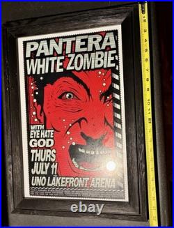 Pantera Concert Poster New Orleans 1996- Framed And Matted. Shipped Insured
