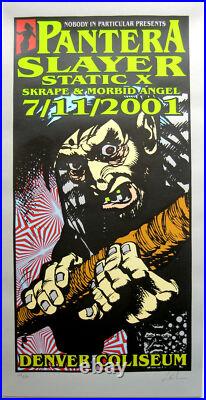 Pantera Slayer Concert Poster Denver 2001