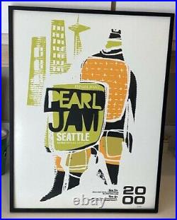 Pearl Jam 2000 Poster Framed Seattle Concert Nov Ames Brothers RARE 22 x 17 PJ