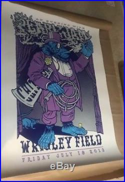 Pearl Jam Ames Bros 2xl Signed 2013 Wrigley Field Concert Poster Rare Only 100