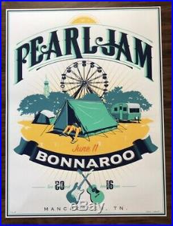 Pearl Jam Bonnaroo 2016 Steve Thomas Art Official Concert Poster AP Signed S/N
