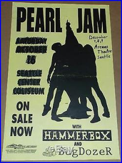Pearl Jam Bugdozer Hammerbox Seattle concert poster flyer early 90s