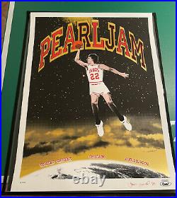 Pearl Jam Chicago Gold Variant Concert Poster 2009 Signed By Artist Jeff Ament