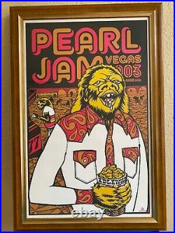 Pearl Jam Concert Poster Las Vegas 6/6/03 AP S/N /100 Custom Framed