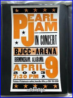 Pearl Jam Hatch Show Print Concert Poster @ BJCC Arena Pelham Birmingham AL 2003