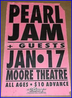 Pearl Jam Moore Theatre Seattle concert poster flyer early 90s