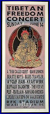 Pearl Jam POSTER Beastie Boys Silkscreen Tibetan Freedom Concert Signed Rolo TAZ